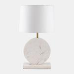Sagebrook Home 50736 Marble, 25" Round Table Lamp, White/Off White