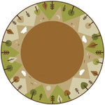 Carpets for Kids KIDSoft Tranquil Mountains Classroom Rug, 6' Round, Tan