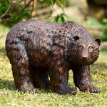 SPI Home Rust Finish Garden Bear – 16" Resin Wildlife Sculpture, Rustic Outdoor Forest Decor