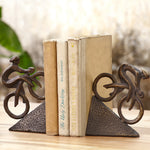 Bookends Racing Bicyclist Cast Iron – 8" Decorative Book Support for Home and Office by SPI