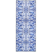 Jellybean Shibori Blue Indoor Rug – Stylish, Soft, Durable, and Easy to Clean Accent Rug for Living Rooms, Bedrooms, or Entryways