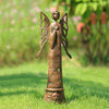 Cast Iron Garden Angel Statue for Memorial or Spiritual Spaces – Rustic Finish by SPI Home