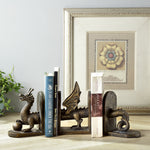 Bookends – Resin Dragon Design – 7" Decorative Book Support for Shelves and Desks by SPI