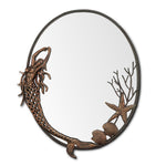 SPI Home Mermaid Oval Mirror – Cast Iron Frame, Coastal Design, 26" Wall Décor Accent