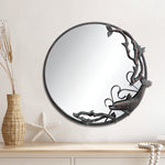 SPI Home Dolphin Trio Round Wall Mirror – Cast Iron Frame, 22” Nautical Accent with Bronze Coastal Finish