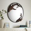 Coastal Whale Mirror – Oval Cast Iron Wall Décor by SPI Home