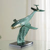 Coastal Whale Sculpture – Humpback Diving Scene in Bronze by SPI Home