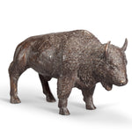 SPI Home Prairie Strider Buffalo Sculpture – Aluminum Western Accent, 20” Bronze Wildlife Decor for Shelf or Desk