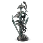 SPI Home Dolphin Sextet Sculpture – Aluminum Ocean-Themed Art, Freestanding Coastal Décor, 25” Tall Statement Piece