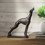 SPI Home Baying Greyhound Sculpture - 16" Cast Iron Dog Figurine, Elegant Animal Decor for Modern, Traditional, or Rustic Interiors