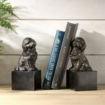 Happy Puppies Bookends – Cast Iron Build – 7.5" Shelf Styling Accent by SPI