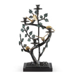 SPI Home Winding Branch with Birds Candleholder – 22” Tall Aluminum Nature-Inspired Centerpiece for Rustic or Elegant Decor