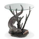 Otter Chase End Table – 24"H Metal Sculptural Accent Table by SPI Home