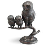 Owl Family Sculpture – 13"H Metal Nature Accent by SPI Home