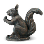 Sitting Squirrel with Snack Sculpture – 10"H Metal Woodland Accent by SPI Home