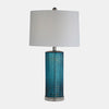 Sagebrook Home 51246-01 Glass 28" Chevron Table Lamp, Blue