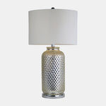 Sagebrook Home 51247 Glass 28" Metallic Table Lamp, Silver