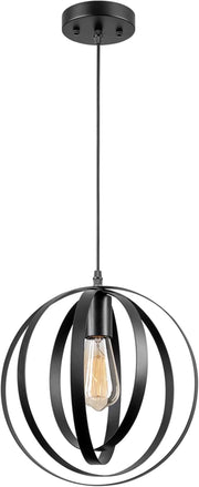 Matte Black Globe Pendant Light Fixture