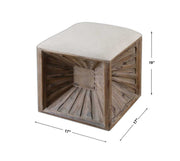 Uttermost Jia square ottoman with linen fabric