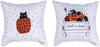 Manual Woodworkers Halloween Pillow – Trick or Treat Kitty Pumpkin 9x9 inch Climaweave