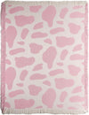Cowgirl Club Throw Blanket – 50x60 Pink and White Rayon Throw by Manual Woodworkers
