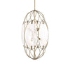 Valencia 6 Light Pendant with Glass Panels and Iron Frame