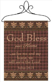 Christian Home Wall Art – God Bless Our Home Sign with Frame