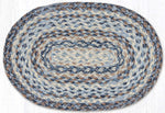 Earth Rugs Denim Blue Braided Jute Oval Placemat 13"x19"