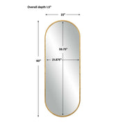 Uttermost Oval Gold Mirror – Lightly Antiqued Finish for Elegant Hallways