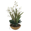 Uttermost – Spring Moth Orchid Planter 18.5"x18.5"x33.5" White Orchids with Green Foliage, Polyester & Plastic