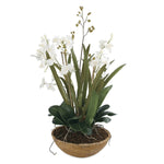 Uttermost Moth Orchid Planter 18.5"x18.5"x33.5" White Orchids with Green Foliage, Polyester & Plastic