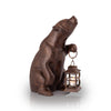 Rustic Cabin Bear Statue with Lantern – Wildlife Theme Aluminum Figurine