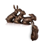 SPI Home Helping Hand Rabbits Garden Sculpture – 15-Inch Cast Aluminum Outdoor Art with Whimsical Animal Design