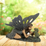 SPI Home First Friend Garden Sculpture – 13-Inch Tall Cast Aluminum Boy and Dog Outdoor Statue in Antique Bronze Finish