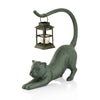 SPI Home Stretching Cat Garden Lantern – 15-Inch Cast Aluminum and Glass Outdoor Sculpture with Antique Bronze Finish