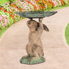 Whimsical Rabbit Birdbath – 16.5-Inch Bronze Garden Sculpture