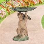 SPI Home Rabbit Birdbath – 16.5-Inch Cast Aluminum Outdoor Bird Bath with Nature-Inspired Design and Antique Bronze Finish
