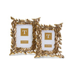 Two's Company 53586 4"x6" & 5"x7" Golden Laurel Set of 2 Photo Frame