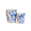 Two's Company 53605 Set of 2 Blue Blossom Bird Hand Painted Planters