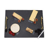Two's Company 53624 Natural Slate Tray with Gold Twig Handles and 2 Chalk Pens