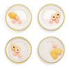 Two's Company 53643 Golden Beads Set of 4 Appetizer Dessert Plates