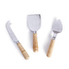 Two's Company 53670 Set of 3 Cheese Knives With Rattan Wrapped Handles