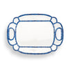 Two's Company 53677 14 1/2" x 20" Blue Bamboo Platter With Bamboo Rim Design