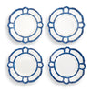Two's Company 53681 Set of 4 Blue Bamboo Dinner Plates With Bamboo Rim