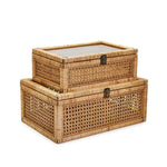 Two's Company 53697 S/2 Rattan Decorative Storage Boxes