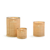 Two's Company 53707 Set of 3 Rattan Wrapped Cachepot/Candleholder