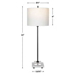 Elegant Buffet Lamp with Linen Shade and Minimalist Black Frame