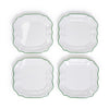 Two's Company 53740 Garden Soiree Set of 4 Green Border Salad/Dessert Plates