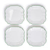 Two's Company 53741 Garden Soiree Set of 4 Melamine Green Border Dinner Plates