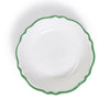 Two's Company 53743 Garden Soiree White Melamine Serving Bowl with Green Border